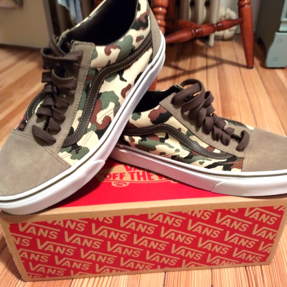 Vans & J. Crew Collab Old Skool Camo Skate Shoes